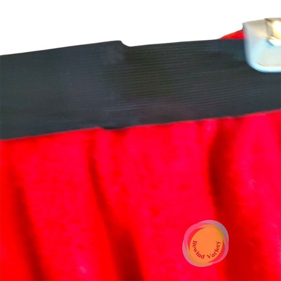 Red Felt Poodle Skirt Handmade 50s Sock Hop Costume Sequin Applique XS/S 25" W - Picture 11 of 14